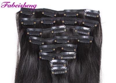 China Clip humano brasileño durable en recto sedoso de la trama doble de las extensiones del pelo en venta