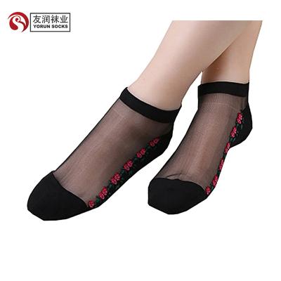 China Viable YR-A 772 Half Transparent Glass Silk Socks for sale