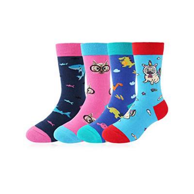 China Wholesale breathable custom design cute kids cotton socks for kids boys school girl jacquard asian cartoon crew teen sock from china for sale