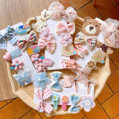 China Winter Soft Hot Sale Hair Accessories Cute Hair Clips For Kids Girls 10 Pieces/Set Bow Hair Clips for sale