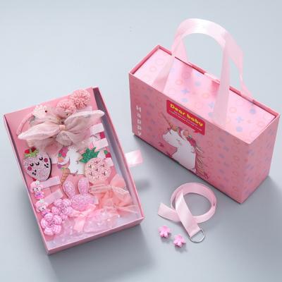 China Soft Gift Box Kids Hair Clips Princess Hairpins 18 Piece Pack Girl Headwear Bow Headbands Flower Barrette Kids Accessories for sale