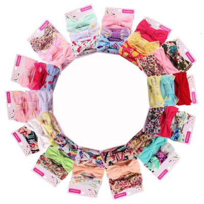 China Soft 3 Headbands Baby Hair Accessories 14 Colors Bow Knot Headband Baby Handmade Bow Headbands For Kids for sale