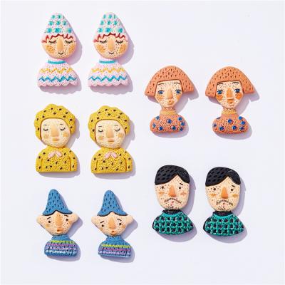 China No Flatback Resin Cabochon Funny Character Charm For Mud Scrapbooks Jewelry Making DIY Craft Accessories Handmade Findings for sale