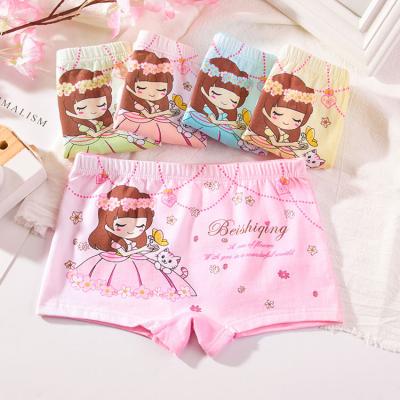 China Lovely Print Breathable Kids Girl Wholesale Boxer Briefs Cotton Teens Panties Female Wearing Shorts for sale