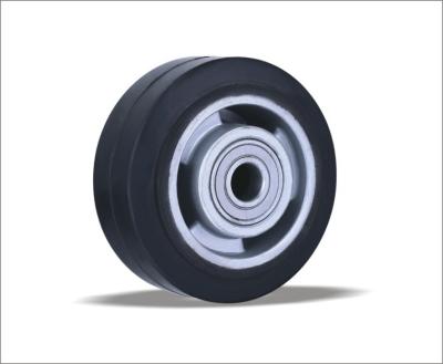 China Good quality center aluminum soild ball bearing industry spot 100-125mm rubber wheels for trolley for sale