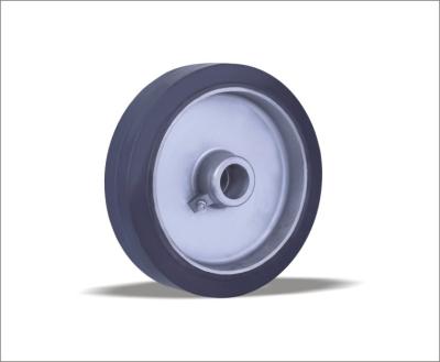 China Soft Rubber Elastic Solid Rubber Caster Wheels High Quality Elastic Abrasion Resistant Big Price With Center Diameter Range 100-125mm Aluminum Caster for sale