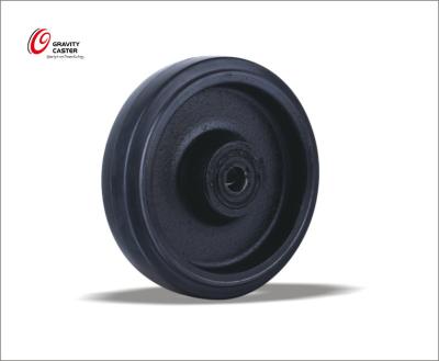 China Material of construction shops rubber wheels with cast iron center and low abrasion-resistant and elastic rolling resistance for sale