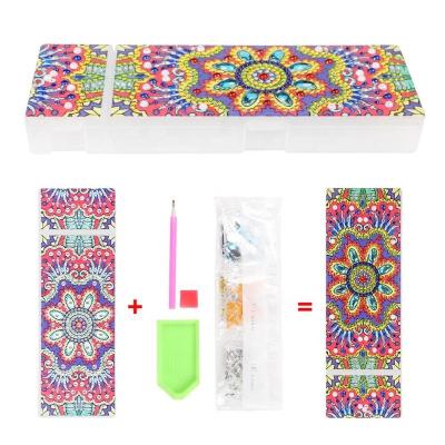 China Special Modern DIY Shaped Embroidery Mandala Storage Case Gift Diamond Painting Grids Stationery Pencil Case Rhinestones Embroidery Storage Box 2 for sale