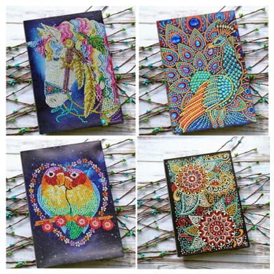 China Wholesale Modern Cross Stitch 5D Diary A5 64 Page Decoration Book Birthday Gift DIY Diamond Notebook Pattern Diamond Painting for sale