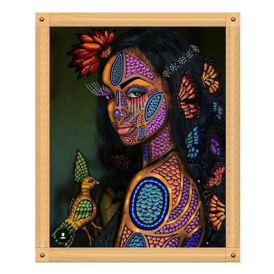 China Modern The Latest Handmade Modern African Beauty Color Makeup Diamond Powder Oil Painting Home Decoration for sale