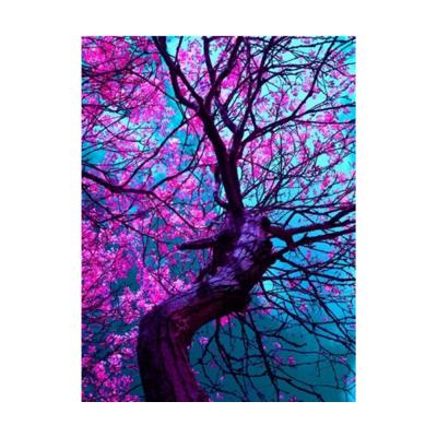 China Full Diamond Painting Modern Purple Flowering Tree Diy Diamond Embroidery Cross Stitch Home Decoration Large for sale