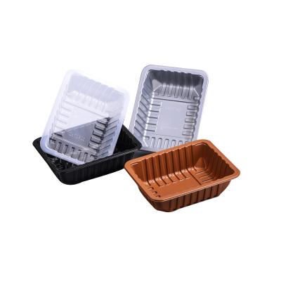 China Food Card Tray Customized Black PP With EVOH CARD Tray Food Grade Plastic pp Trays For Meat Food Packaging Container for sale