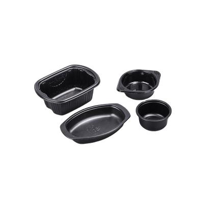 China Ovenproof Ovenproof Black / White CPET Disposable Plastic Food Packaging Containers for sale