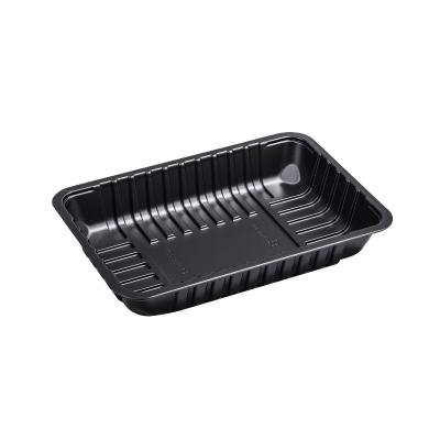 China New Design Turned Edge Food Vacuum Shaped PET Plastic PP Meat Tray For Supermarket Foam Food Packing Trays for sale