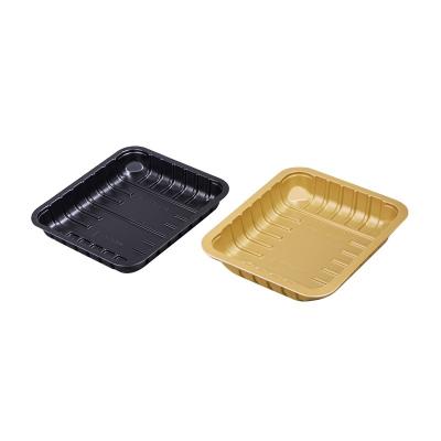 China New Design Turned Edge Food Vacuum Shaped PET Plastic PP Meat Tray For Supermarket Foam Food Packing Trays for sale