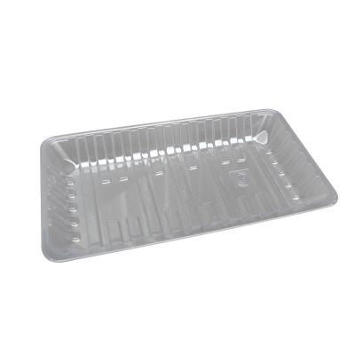 China New Design Turned Edge Food Vacuum Shaped PET Plastic PP Meat Tray For Supermarket Foam Food Packing Trays for sale