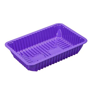 China New Design Turned Edge Food Vacuum Shaped PET Plastic PP Meat Tray For Supermarket Foam Food Packing Trays for sale