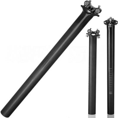 China Super Light Weight Carbon Fiber Super Light Tube Seatpost Bicycle Saddle Post Bicycle Seat Post Tube Lightweight Seatpost for sale