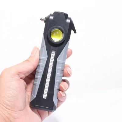 China Multifunctional Safety Belt Cutter Escape Car Light Emergency Flashlight LED Working Flashlight Work Rechargeable Battery Magnetic Type C for sale