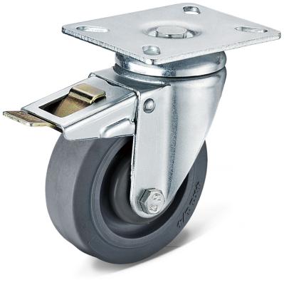 China China factory rigid flat plate swivel caster with total brake casters and fixed wheel ball bearing polypropylene core caster for sale