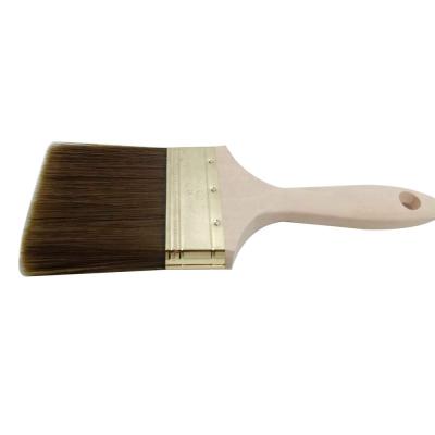 China Eco-friendly Perfect 100mm Brass Paint Brush Resin Box Paper Birch Wooden Handle for sale