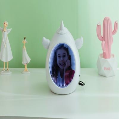 China Multifunctional Design Customized Mirror Unicorn Piggy Bank LED Lamp Kids Frame Latest For Photos for sale