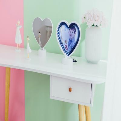 China Mirror Led Multifunctional Creative Magic Lamp Makeup Heart-Shaped Mirror Photo Frame for sale