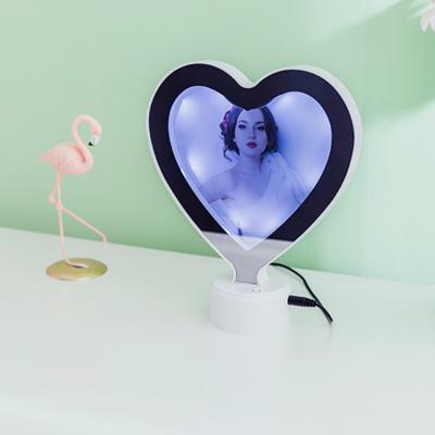 China Factory Wholesale High Quality Popular Multi Mirror Good Heart Led Light Photo Frame for sale