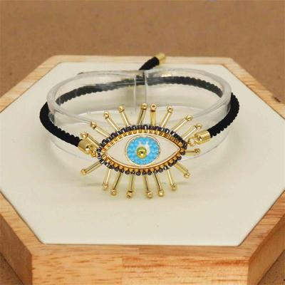 China BOHEMIA Fashion Minimalist Bead Miyuki Hand-Woven Devil'S Eye Rope Bohemian Religious Wholesale Evil Eye Bracelet Miyuki for sale