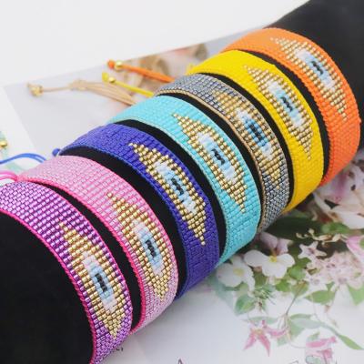 China BOHEMIA 2023 Personality Miyuki Beads Bracelet Bohemian Hand-Woven Adjustable Virgin New Colourful Miyuki Tila Beads Bracelet for sale