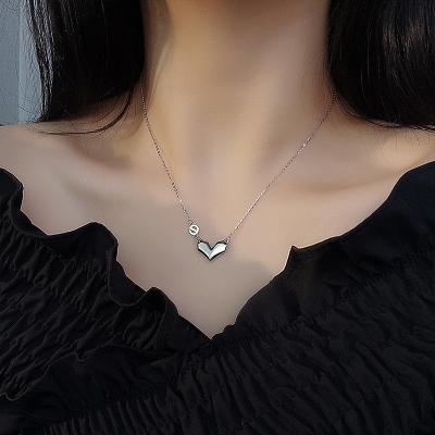 China TRENDY Fashionable Sweet Letters 925 Sterling Silver Forever Love Sterling Silver Heart Jewelry Necklace For Women for sale