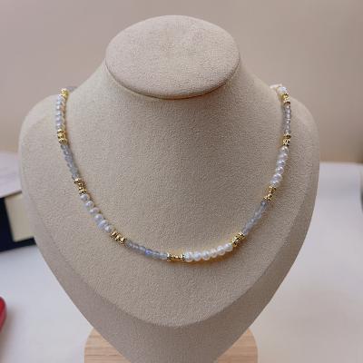 China TRENDY High Quality 925 Sterling Silver Beaded Golden Balls Collarbone Choker Gold Plated Pearl Necklace 925 Sterling Silver for sale