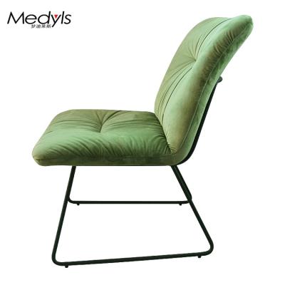 China Modern Velvet PU Fabric Velvet Seat Bag& Sandy Black Powder Coating Lounge Chair Living Room Bedroom Furniture Factory Outlet Hot Sale for sale