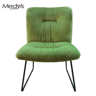 China Modern Green Velvet Velvet Seat Bag& Sandy Black Powder Coating Lounge Chair Living Room Bedroom Furniture Factory Outlet Hot Sale for sale