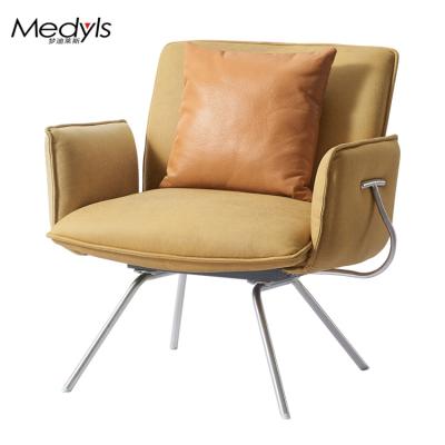 China Home Dining Furniture Steel Fabric Seat Bag&stainless Chair Furniture Metal/Stainless Steel Fabric Living Room Modern Yellow Sofa Chair Living Room Bedroom Furniture for sale