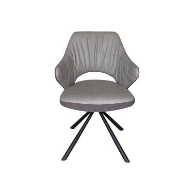 China Modern Luxury Brown Gray Scandinavian Fabric Velor Tufted Swivel Hotel Restaurant Dining Chair Velvet Dining Chair With Nailheads for sale