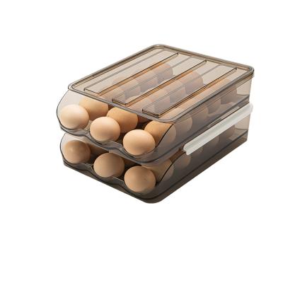 China Hot Sale Fresh Preservation Refrigerator Drawer Egg Storage Bins Chicken Food Storage Container Egg Organizer for sale