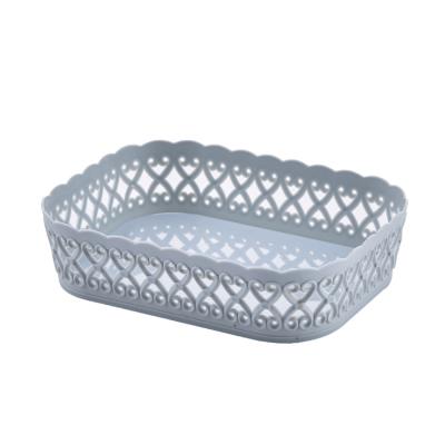 China New Top Quality Rectangular Desktop Cosmetic Storage Box Storage Viable Selling Plastic Basket for sale