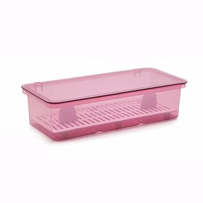 China Drainable Box Plastic Folding Tableware Storage Kitchen Cutlery Storage Box for sale