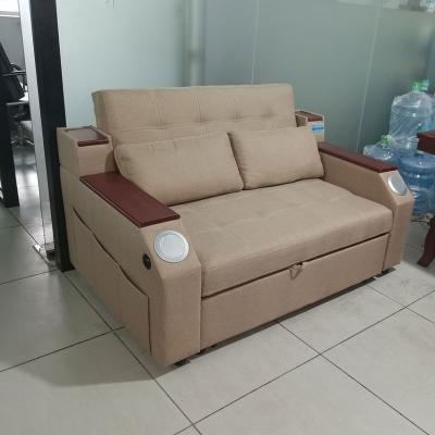 China Foldable Technical fabric sofa bed pull-out foldable dual-use multifunctional living room double storage with USB for sale