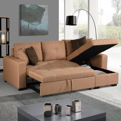 China Convertible Modern leisure fabric couch corner sofa set furniture living room sofas Luxury velvet fabric l shape sofa bed for sale