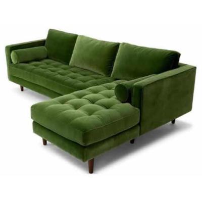 China Convertible 4 seater Velvet corner reversible sofa for sale