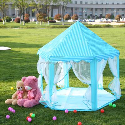 China Soft Toy Blue Hexagon Children Castle Play Tent for Girls Kids Gifts Tent for sale