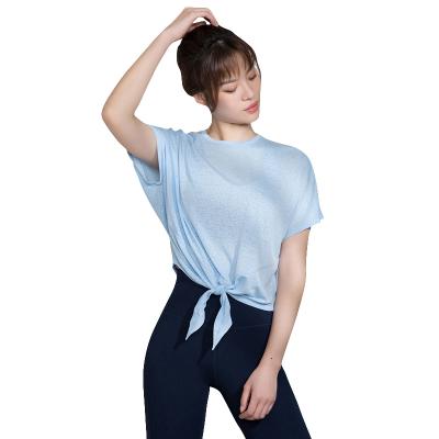 China Wholesale Breathable Yoga Sports Crop Top For Women Short Sleeve T-shirts Women Fitness Yoga Wear for sale