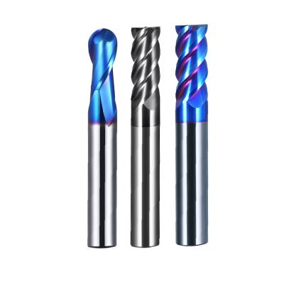 China Machining Center 4 Blade High Quality Milling Machine CNC Milling Flat Knife 45 Degree Spiral Black And Blue End Mill for sale