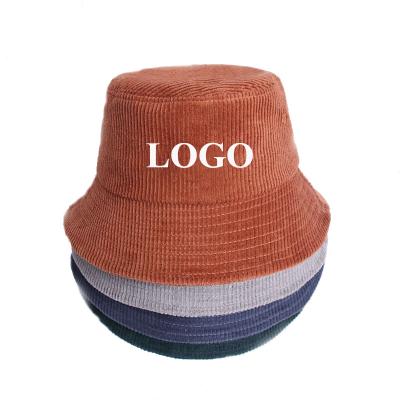 China Custom Size COMMON Quality Corduroy Bucket Hat Outdoor Adult Fishman Covers Logo Bucket Hat for sale