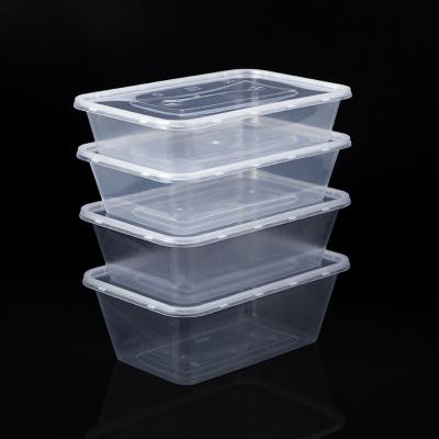 China Disposable Plastic Hot Food Bento Lunch Microwavable boxTakeaway Customize Packing Box Use PP Microwave Rectangular Food Container With Lid for sale