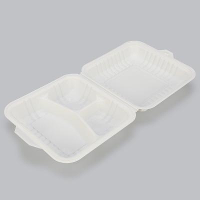 China 1000ml Viable Biodegradable Food Container Food Grade Cornstarch Lunch Box For Caterer for sale