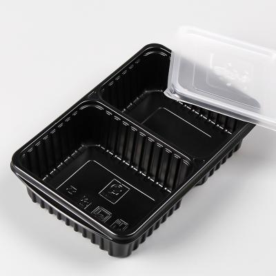 China Microwavable 2 Compartment Microwave Food Containers Box Eco Friendly Disposable Food Support Plastic Case for sale