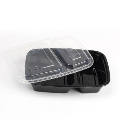 China Microwavable Why You Choose Two Compartment Plastic Microwave Safe Food Container With Divider for sale